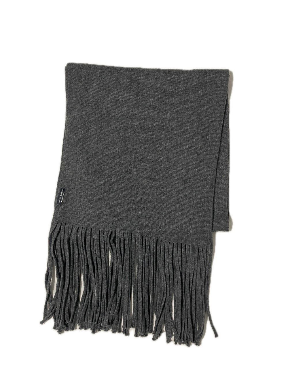 ✰ Lucky Brand Dark Gray Fringed Knit Scarf ✰